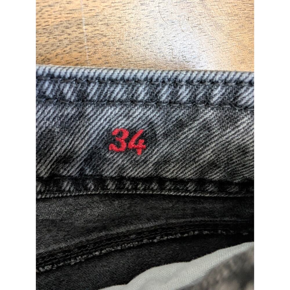 NWT Sézane Le Crop Jeans Womens 34 Dark Gray Denim Stretch Relaxed Fit Wide Leg - Picture 3 of 7